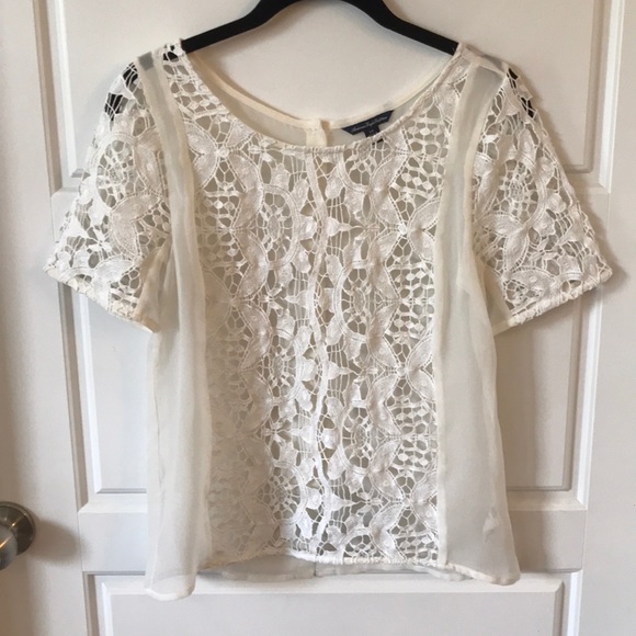 American Eagle Outfitters Tops - American Eagle Crochet/Lace Sheer Top